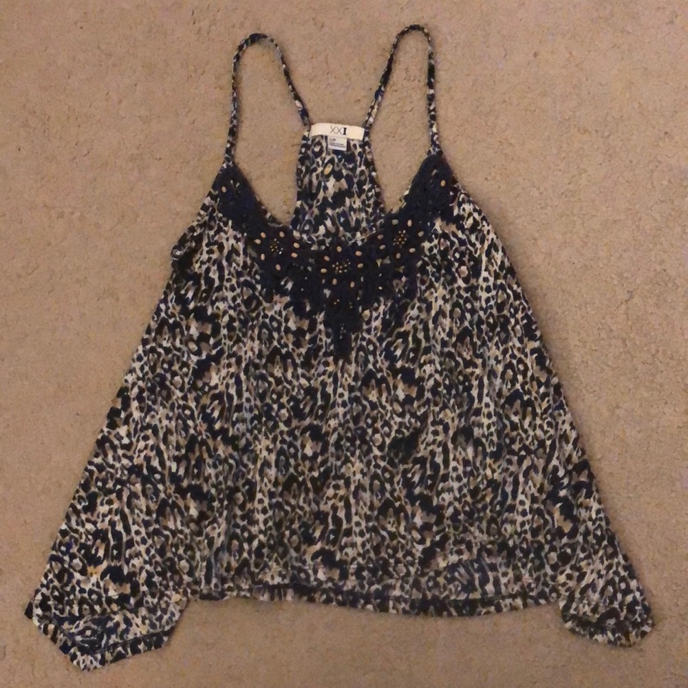 Womens Forever 21 Beaded Flowy Top